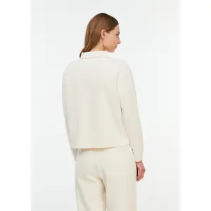Women's Long Sleeve Soft Classic Collar Polo COMMA image-4