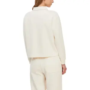 Women's Long Sleeve Soft Classic Collar Polo COMMA image-5