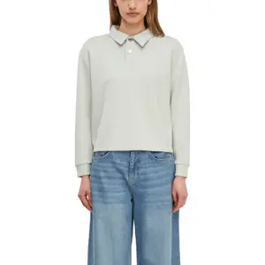 Women's Long Sleeve Soft Classic Collar Polo COMMA image-2