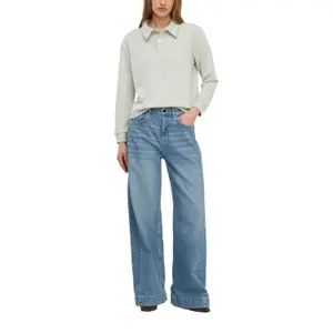 Women's Long Sleeve Soft Classic Collar Polo COMMA image-6