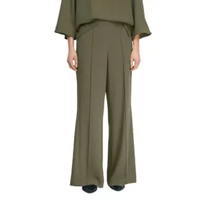 Wide Leg Trousers with Bib and Elasticated Waistband at the Back Women's COMMA image-2