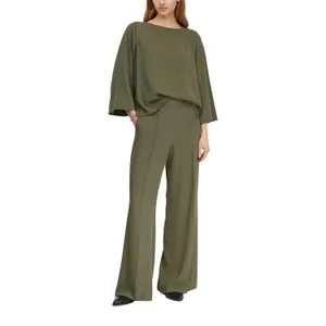 Wide Leg Trousers with Bib and Elasticated Waistband at the Back Women's COMMA image-6