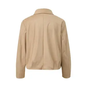 Short Faux Suede Jacket with Pleated Details Women's COMMA image-1