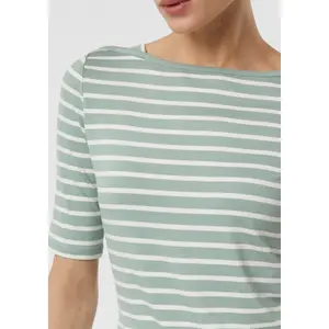 Women’s Striped Jersey Boat Neck T-Shirt COMMA image-3