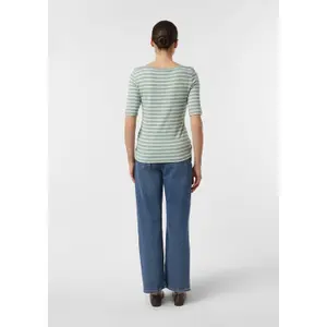 Women’s Striped Jersey Boat Neck T-Shirt COMMA image-4