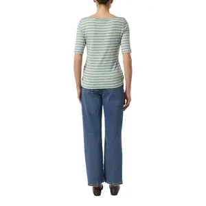Women’s Striped Jersey Boat Neck T-Shirt COMMA image-5