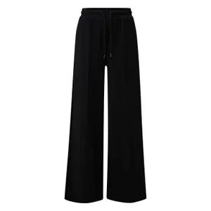 Wide Jersey Jogging Trousers with Logo Embroidery for Women COMMA image-0