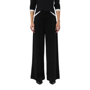 Wide Jersey Jogging Trousers with Logo Embroidery for Women COMMA image-2