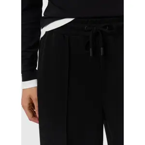 Wide Jersey Jogging Trousers with Logo Embroidery for Women COMMA image-3