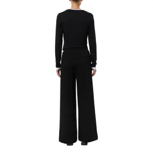 Wide Jersey Jogging Trousers with Logo Embroidery for Women COMMA image-5