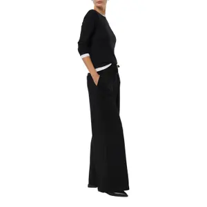 Wide Jersey Jogging Trousers with Logo Embroidery for Women COMMA image-6
