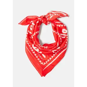 Printed Silk Blend Square Fabric Scarf for Women COMMA image-3