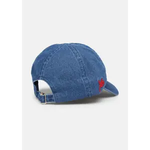Denim Baseball Cap with Embroidered Logo for Women COMMA image-3