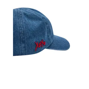 Denim Baseball Cap with Embroidered Logo for Women COMMA image-5