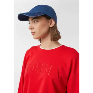 Denim Baseball Cap with Embroidered Logo for Women COMMA image-6