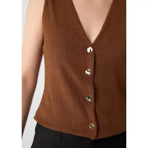 Women's Buttoned Sleeveless Jersey Jacket COMMA image-1