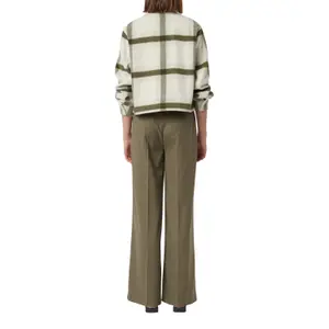 High-Waisted Wide-Leg Trousers with Drawstring for Women COMMA image-5
