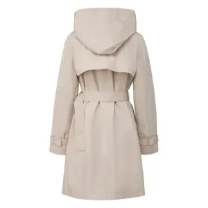 Manteau trench classique en coton coupe ajustée à capuche amovible femme COMMA image-1