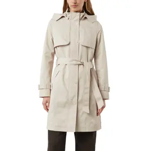 Manteau trench classique en coton coupe ajustée à capuche amovible femme COMMA image-2