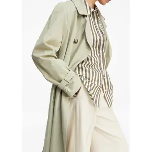 Classic A-Line Trench Coat with Tailored Collar and Belt for Women COMMA image-3
