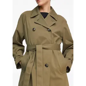 Classic A-Line Trench Coat with Tailored Collar and Belt for Women COMMA image-3
