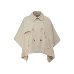 Women's Short Cross-Closing Col Trench Cape COMMA image-0
