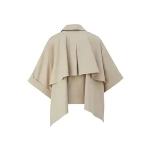 Women's Short Cross-Closing Col Trench Cape COMMA image-1
