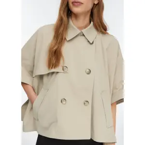 Women's Short Cross-Closing Col Trench Cape COMMA image-3