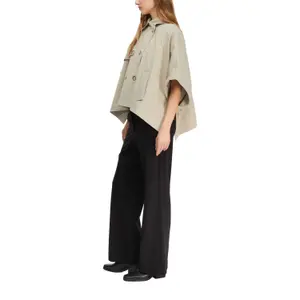 Women's Short Cross-Closing Col Trench Cape COMMA image-6