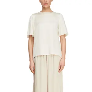 Women’s Satin Blend Ruffle Sleeve T-Shirt COMMA image-2