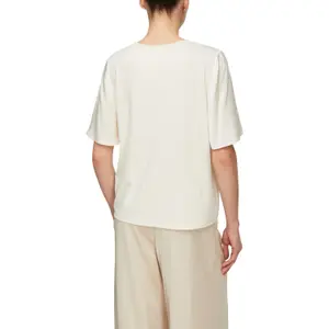 Women’s Satin Blend Ruffle Sleeve T-Shirt COMMA image-5