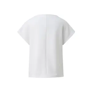Fluid Fabric T-Shirt with Shoulder Button for Women COMMA image-1