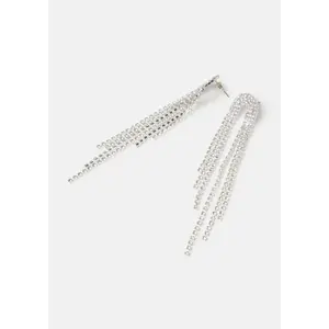 Long and Unique Earrings Adorned with Sparkling Rhinestones Women COMMA Fashion image-4