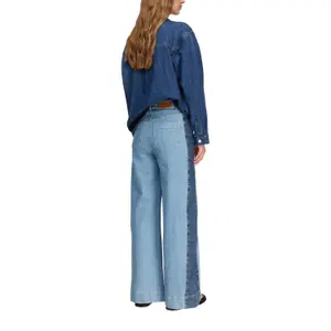 High Waist Contrast Striped Wide Leg Jeans Women COMMA image-5