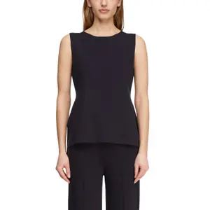 Sleeveless Fine Knit Crew Neck Top for Women COMMA image-2