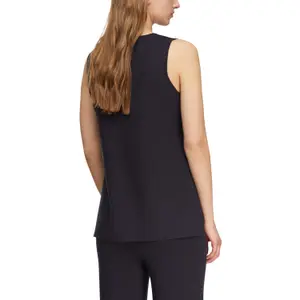 Sleeveless Fine Knit Crew Neck Top for Women COMMA image-5