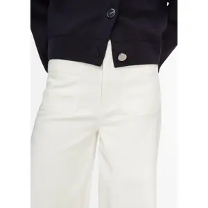 High Waist Wide Leg Jeans with Patch Pockets for Women COMMA image-3