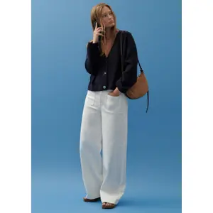 High Waist Wide Leg Jeans with Patch Pockets for Women COMMA image-6