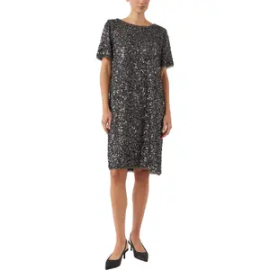 Short Sparkly Chiffon Dress for Women COMMA image-2