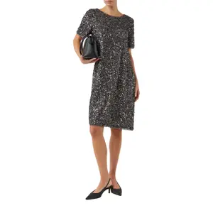 Short Sparkly Chiffon Dress for Women COMMA image-6