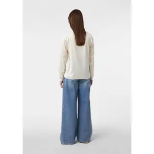 Women's Satin Blouse with V-Neck and Ribbed Cuffs COMMA image-4