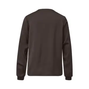 Women's Satin Blouse with V-Neck and Ribbed Cuffs COMMA image-1
