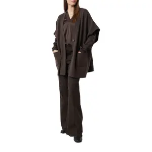 Women's Satin Blouse with V-Neck and Ribbed Cuffs COMMA image-6