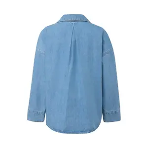Fluid Denim Jacket in Lyocell with Drop Shoulder Women's COMMA image-1