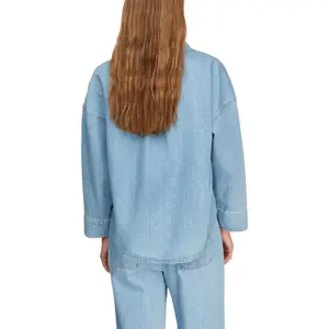 Fluid Denim Jacket in Lyocell with Drop Shoulder Women's COMMA image-5