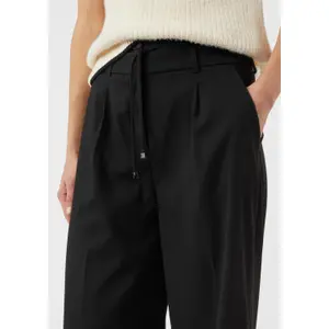 High-Waisted Trouser with Tie Belt and Drawstring for Women COMMA image-3