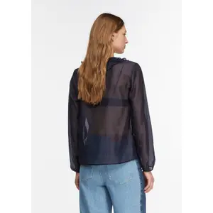 Women's V-Neck Lyocell Blouse with Ruffles COMMA image-4