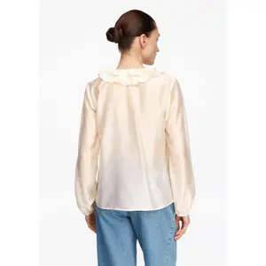 Women's V-Neck Lyocell Blouse with Ruffles COMMA image-4