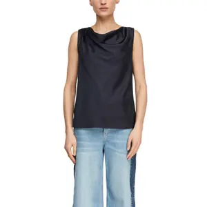 Satin Cowl Neck Pleated Top Women's COMMA image-2