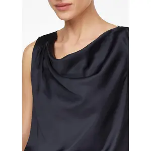 Satin Cowl Neck Pleated Top Women's COMMA image-3
